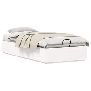 vidaXL Otomāna gultas rāmis Balts 90 x 190 cm Masīvs priedes koks