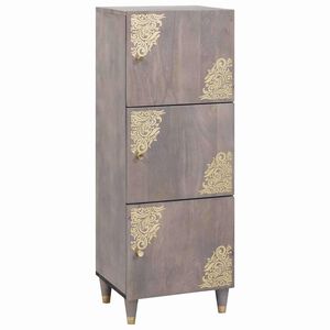 vidaXL Augstais skapītis ar plauktu Pelēks un zelts 40 x 33 x 110 cm