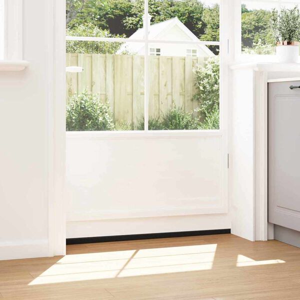 vidaXL Pa&scaron;līpojo&scaron;as durvju birstes 12 pcs Melna 100 cm