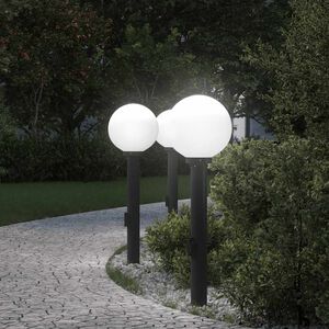 vidaXL stabveida gaismekļi ar kontaktligzdu, 3 gab., 80 cm, melni, IP44
