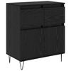 vidaXL Puse Melns ozolkoks 60 x 35 x 70 cm Inženierija koks un dzelzs