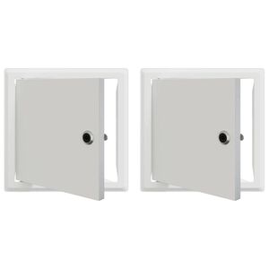 vidaXL Pieejas panelis 2 gab. Balts 23 x 23 x 3 cm Tērauds
