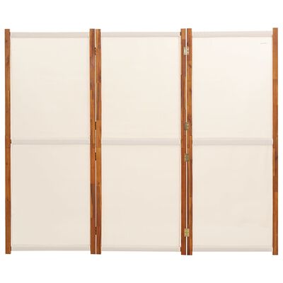 vidaXL 3-paneļu istabas aizslietnis, krēmbalts, 210x180 cm