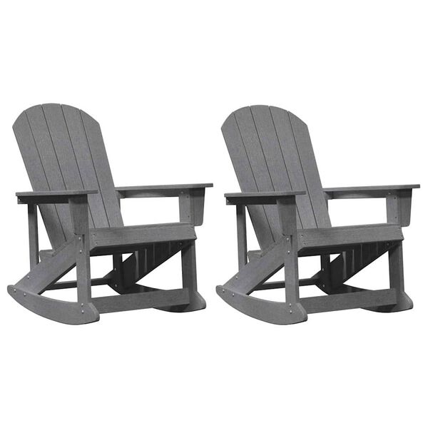vidaXL Adirondack šūpuļkrēsli 2 pcs Gaiši pelēka HDPE