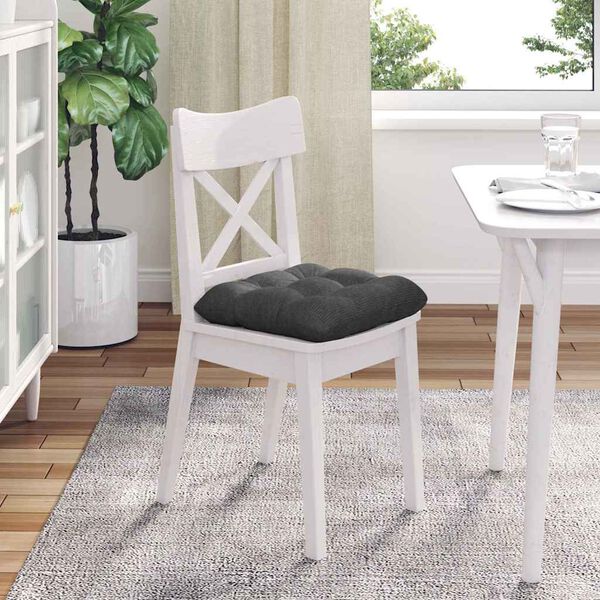 vidaXL Sēdvietas spilventiņi 4 pcs Tum&scaron;i pelēks 45 x 45 cm