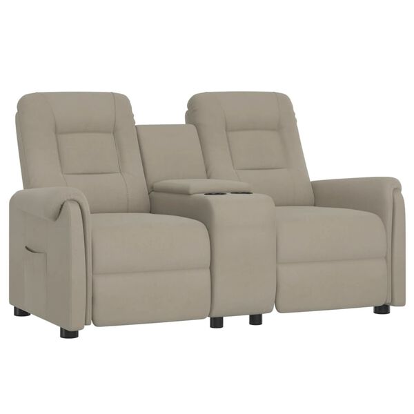 vidaXL divvietīgs masāžas krēsls ar glāžu turētāju, gai&scaron;i pelēks