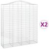vidaXL arkveida gabiona grozi, 2 gb., 200x50x220/240cm, cinkota dzelzs
