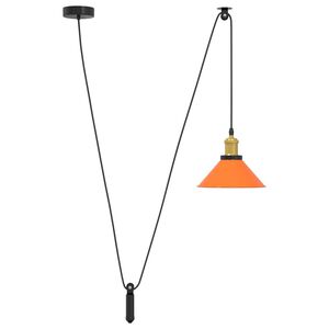 vidaXL piekaramā lampa, regulējams augstums E27 spīdums oranžs &Oslash; 22 cm