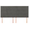 vidaXL galvgalis, tum&scaron;i pelēks, 180x5x118/128 cm, samts