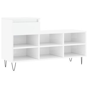 vidaXL apavu plaukts, spīdīgi balts, 102x36x60 cm, inženierijas koks