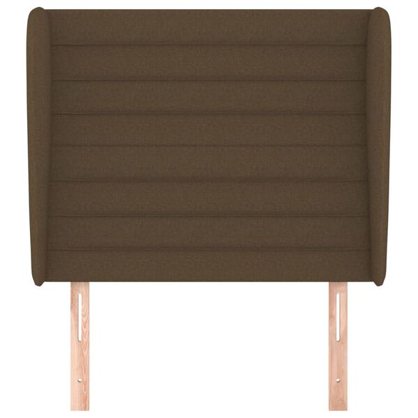 vidaXL galvgalis ar malām, 93x23x118/128 cm, tum&scaron;i brūns audums