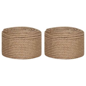 vidaXL Džutas virve 2 gab. 2 mm 100 m Dabiska 100% Tossa jūtu
