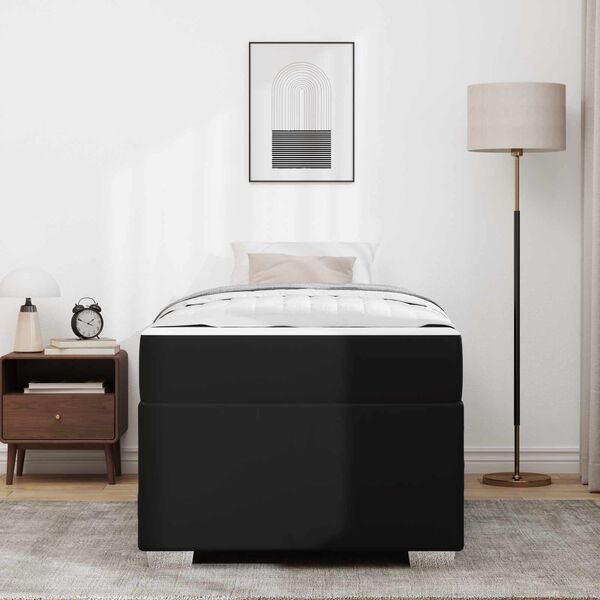 vidaXL Gultas rāmis ar matraci Melna 100 x 200 cm audums