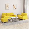vidaXL trīsdaļīgs dīvānu komplekts ar spilveniem, dzeltens audums