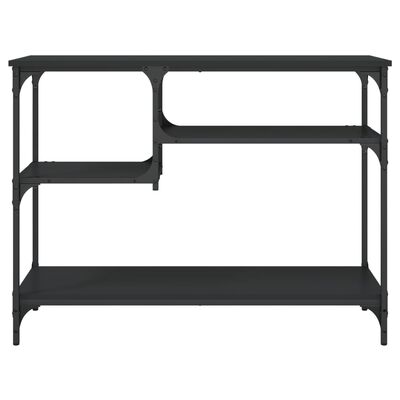 vidaXL konsoles galdiņš ar plauktiem, melns, 100x35x75 cm