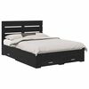vidaXL Gultas rāmis Melns ozolkoks 160 x 200 cm Inženierijas koks