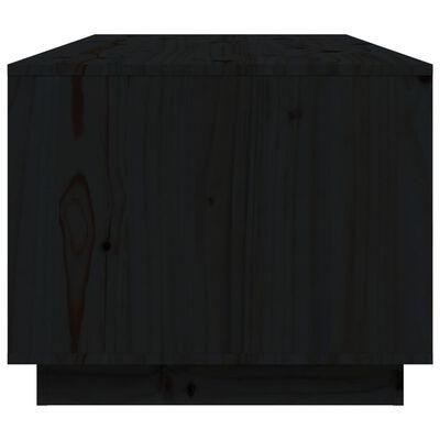 vidaXL kafijas galdiņš, melns, 100x50x41 cm, priedes masīvkoks