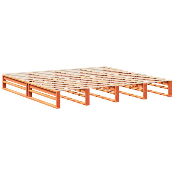 vidaXL gulta bez matrača, vaska brūnas, 180x200 cm, priedes masīvkoks