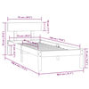 vidaXL gultas rāmis, balts masīvkoks, 75x190 cm, mazs, vienvietīgs