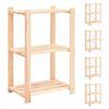 vidaXL 3-līmeņu glabā&scaron;anas plaukti, 5 gb., 60x38x90 cm, priede, 150 kg