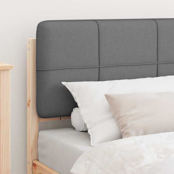 vidaXL Gultas rāmis ar polsterētu galvas balstu Gai&scaron;i pelēks