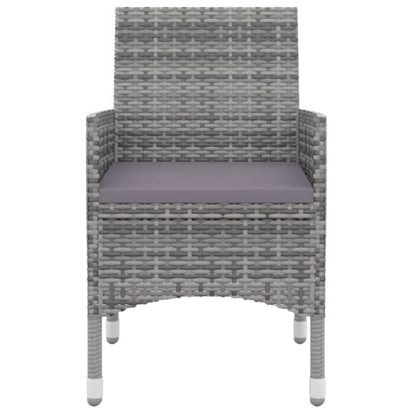 vidaXL 5-daļīgs dārza mēbeļu komplekts, PE rotangpalma, stikls