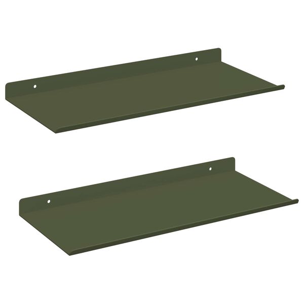 vidaXL Peldējo&scaron;ais plaukts 2 pcs Olīvu zaļ&scaron; 40 x 18 x 2,5 cm Tērauds