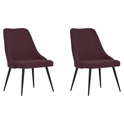 vidaXL virtuves krēsli, 2 gab., violets audums