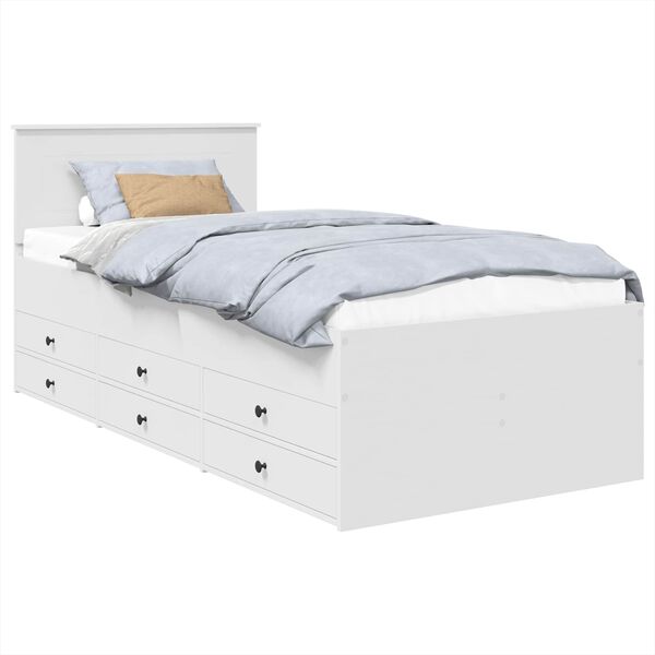 vidaXL Diena gulta Balts un melns 90 x 200 cm Inženierijas koks