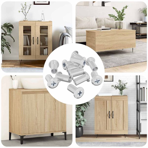 vidaXL Bloķējo&scaron;ais uzgrieznis 12 pcs Niķelis M6 x 15 mm Tērauds