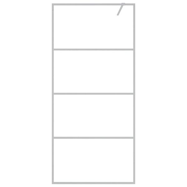 vidaXL du&scaron;as siena, 90x195 cm, caurspīdīgs ESG stikls, sudrabaina