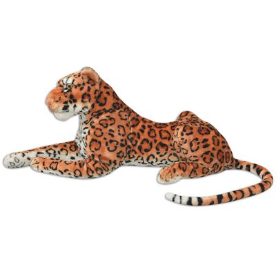 vidaXL rotaļu leopards, XXL, brūns plīšs