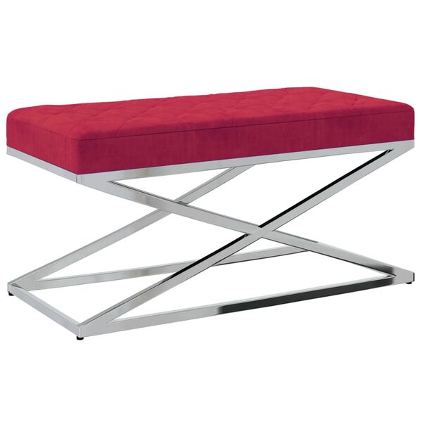 vidaXL sols, vīnsarkans samts un nerūsējo&scaron;s tērauds