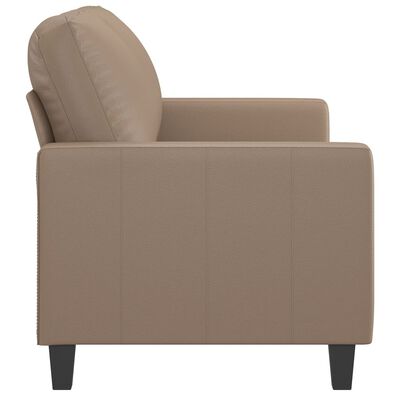 vidaXL divvietīgs dīvāns, kapučīno krāsa, 120 cm, mākslīgā āda