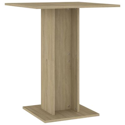 vidaXL bistro galds, ozolkoka krāsa, 60x60x75 cm, kokskaidu plāksne