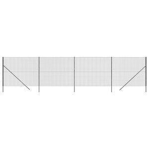 vidaXL stiepļu žogs, pelēks, 1,4x10 m, cinkots tērauds