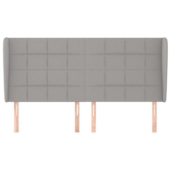 vidaXL galvgalis ar malām, 183x23x118/128 cm, gai&scaron;i pelēks audums