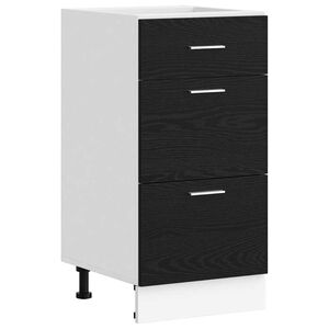 vidaXL Virtuves pamatstāvs Melns ozolkoks 40 x 46 x 81,5 cm