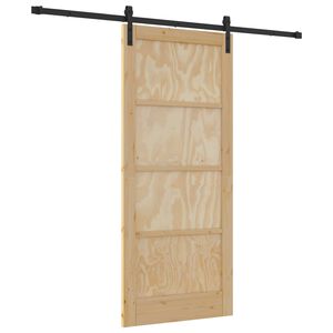 vidaXL Slīdo&scaron;ās durvis Dabiska 86 x 198,5 cm Priedes masīvkoks