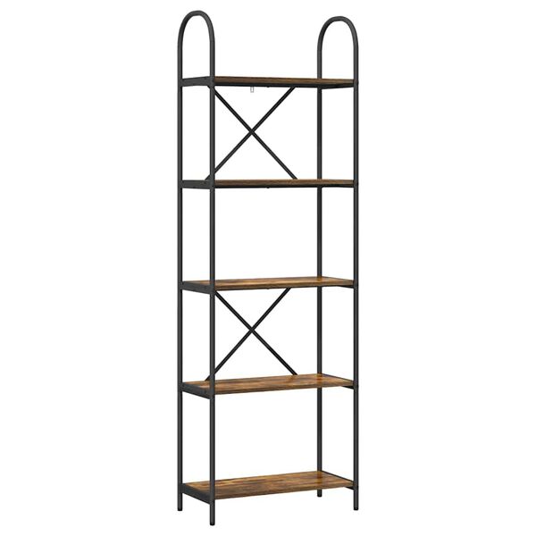 vidaXL Grāmatu plaukts Dūmaka ozols 60 x 30 x 183 cm Inženierijas koks