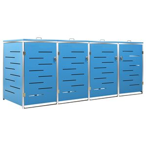 vidaXL 4-daļīga nojume atkritumu tvertnēm, 276,5x77,5x115cm, tērauds