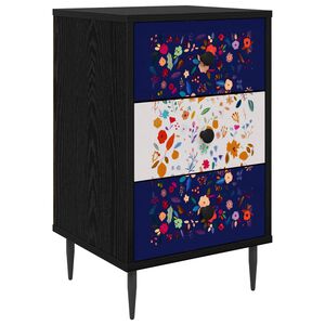 vidaXL Nakts skapītis MAINZ Melns ozols 36 x 33 x 61 cm