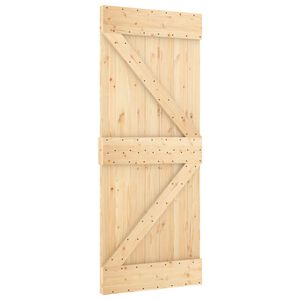 vidaXL Slīdo&scaron;ās durvis NARVIK Dabiska un melna 85 x 210 cm (213,5 cm)