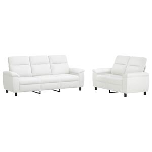 vidaXL Dīvānu komplekts 2 pcs Balts Audums