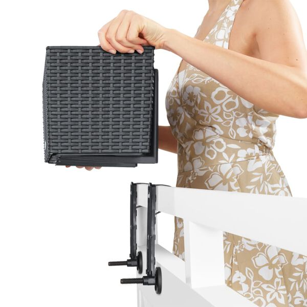 LECHUZA balkona puķu kastes stiprinājumi, melni, 19033