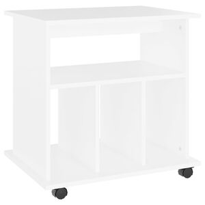 vidaXL plaukts ar riteņiem, balts, 60x45x60 cm, inženierijas koks
