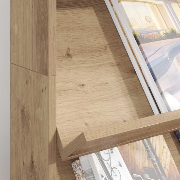 vidaXL Žurnālu statīvs ar plauktu Artisānā ozols 70 x 41 x 126 cm