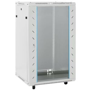 vidaXL 18U servera skapis ar ritenī&scaron;iem, 19", IP20, 60x60x100 cm