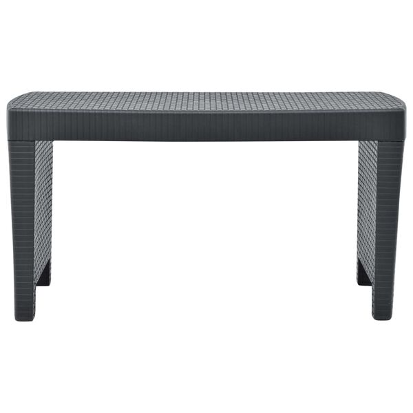 vidaXL 3-daļīgs dārza atpūtas mēbeļu komplekts, pelēka plastmasa