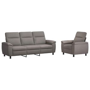 vidaXL Dīvānu komplekts 2 pcs Pelēkbrūna Audums